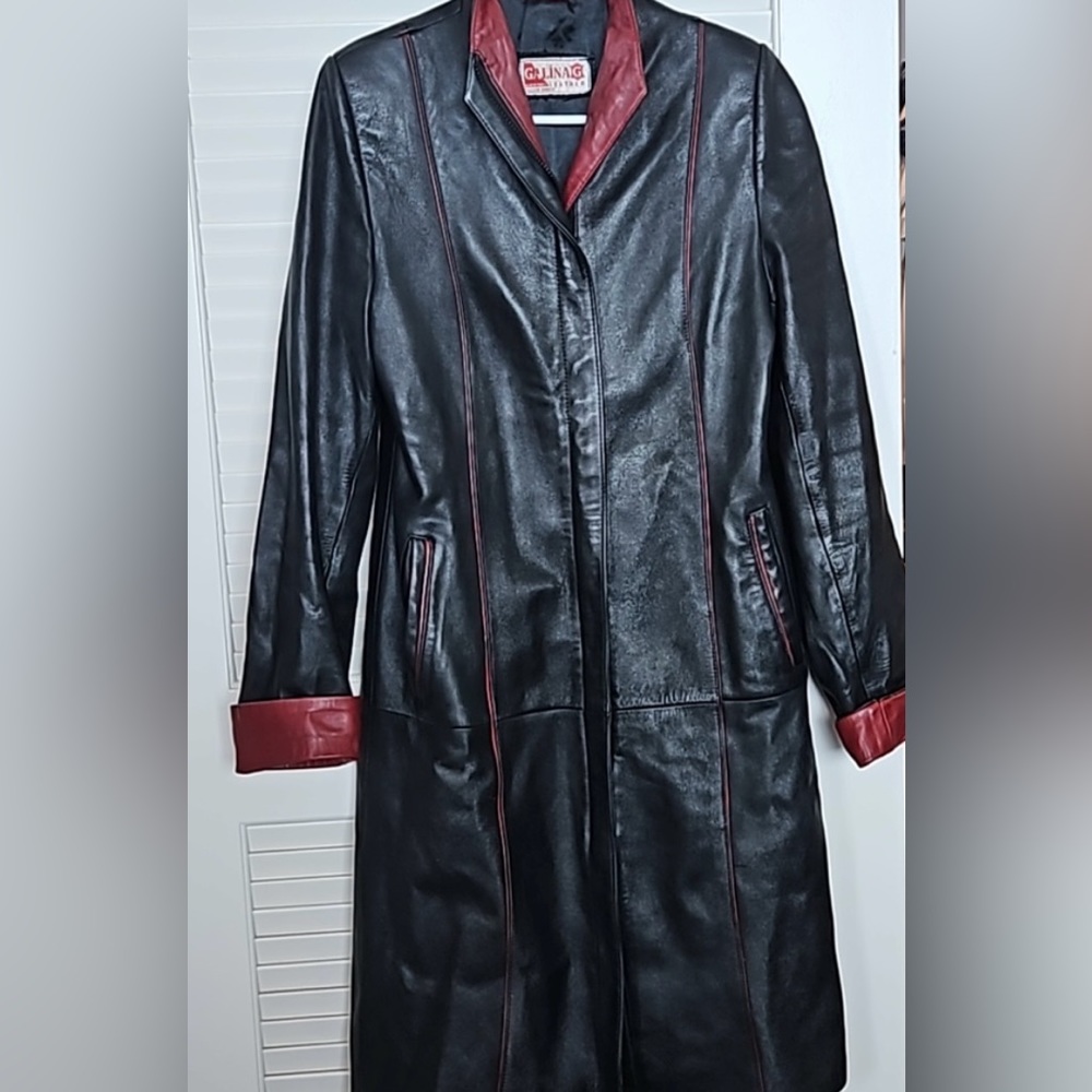 LEATHER COAT EUROPEAN STYLE, Sz.8